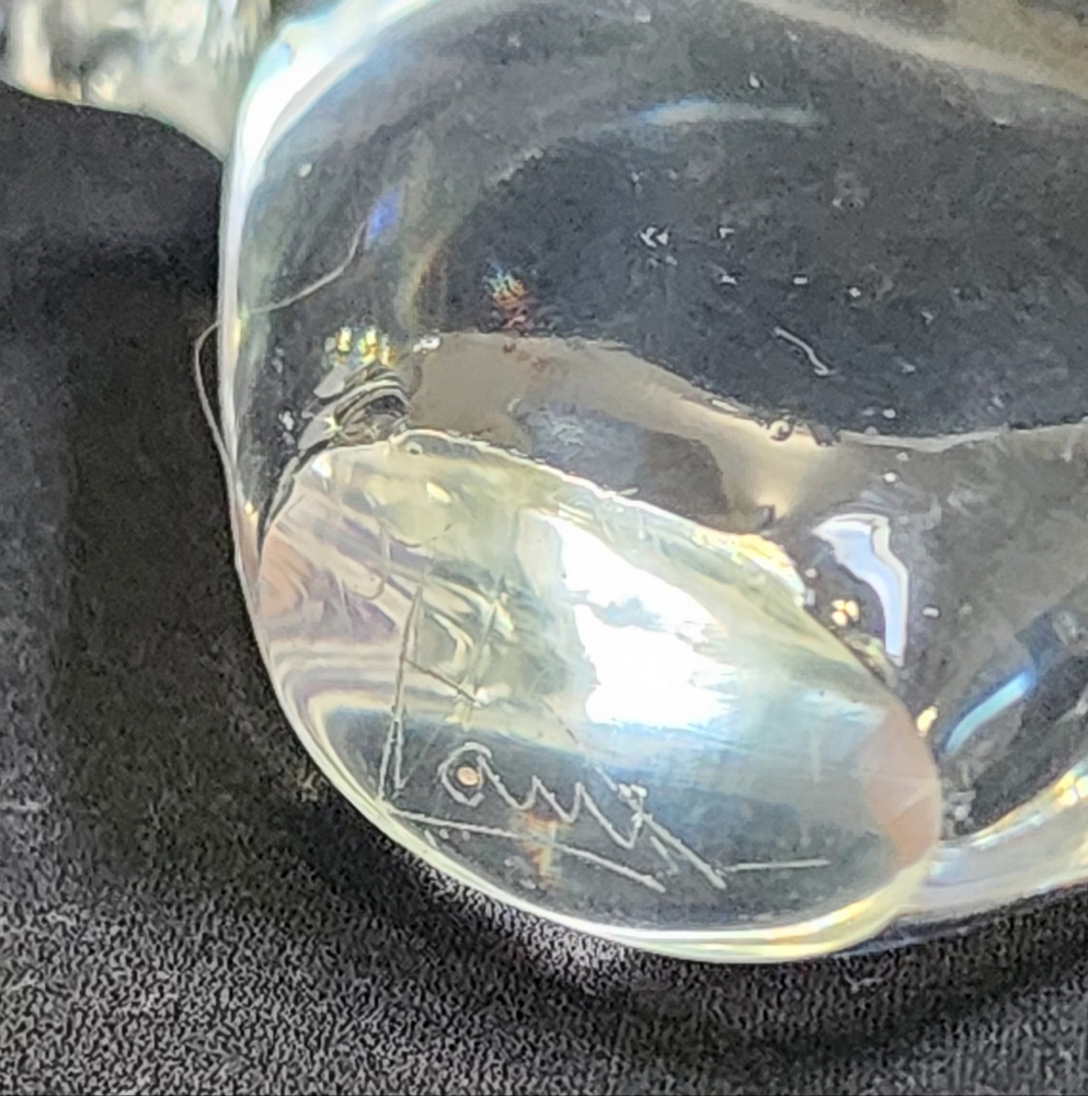 Signed Lane Clear Art Glass Polar Bear Figurine – Hand Blown Animal Sculpture - Picture 12 of 12